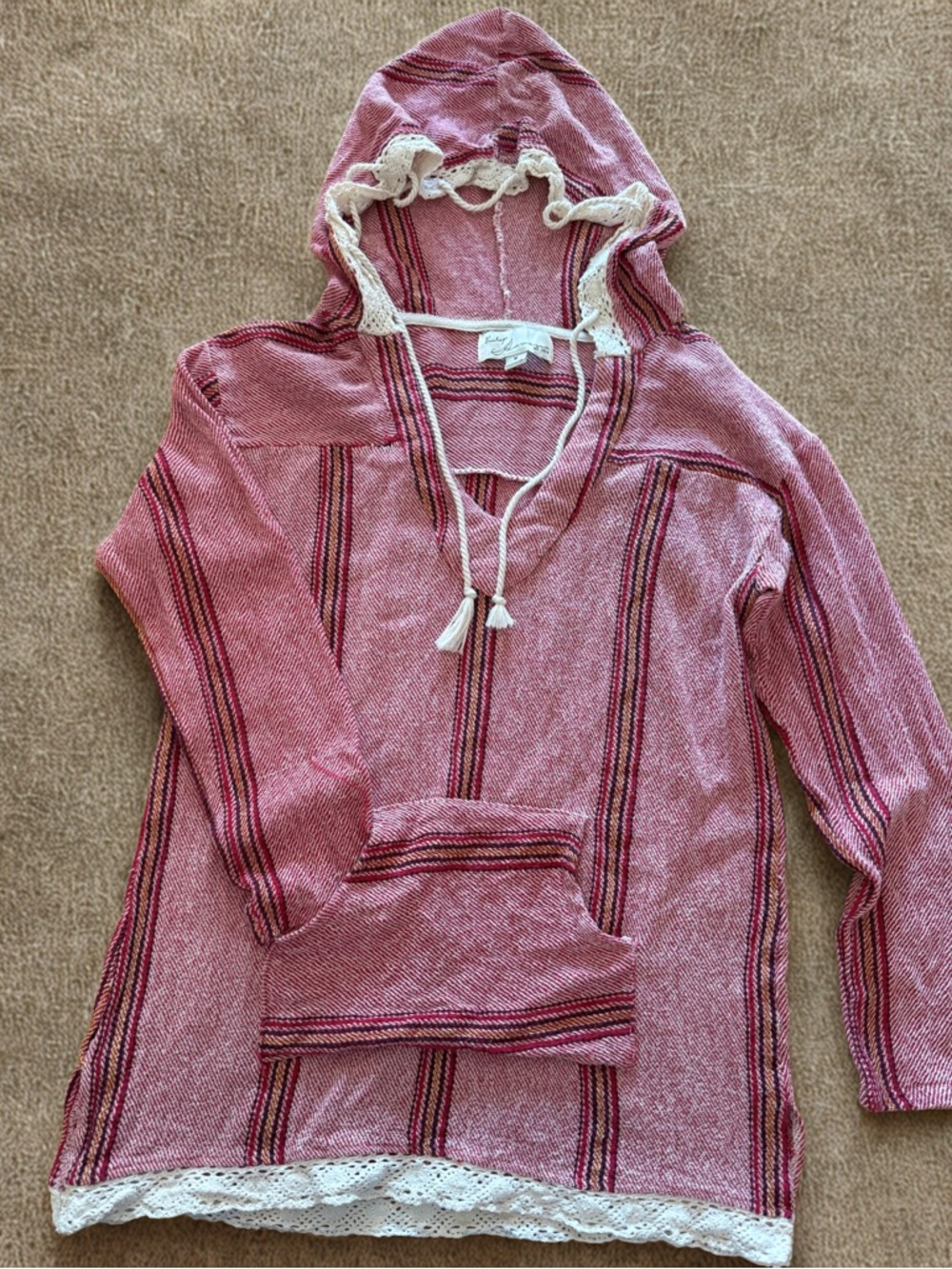 Vintage Havana Pink Striped Baja Hoodie - Picture 2 of 4